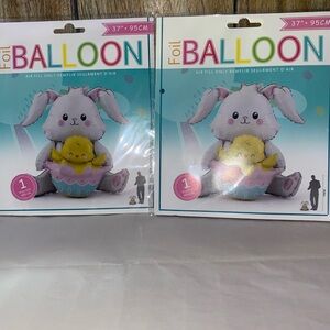 Foil Balloon Bunny with Chick - Purple and Yellow